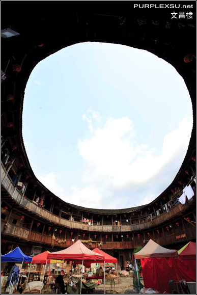 福建土楼，南靖县田螺坑土楼群的文昌楼